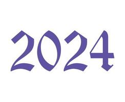 2024 Nouveau année vacances conception violet abstrait vecteur logo symbole illustration