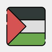 icône carré Palestine drapeau. Palestine éléments. Icônes dans rempli ligne style. bien pour impressions, affiches, logo, infographies, etc. vecteur