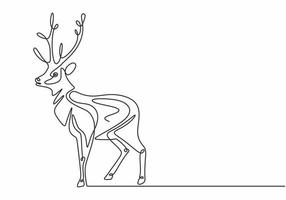 une silhouette de conception de ligne de cerf. minimalisme en ligne continue vecteur