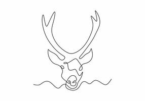 cerf mascotte un dessin au trait minimalisme vecteur animal hiver.