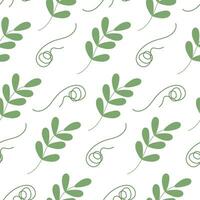 sans couture modèle de printemps brindilles avec petit feuilles et frisé décoratif éléments dans branché vert vecteur