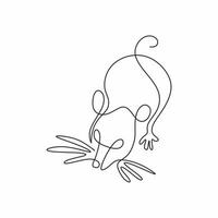 souris une illustration vectorielle de dessin au trait. minimalisme dessiné à la main vecteur