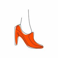 dessin au trait continu unique de chaussures à talons hauts pour femme vecteur