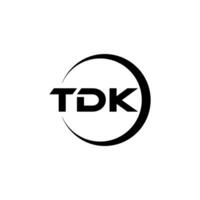 tdk lettre logo conception, inspiration pour une unique identité. moderne élégance et Créatif conception. filigrane votre Succès avec le frappant cette logo. vecteur