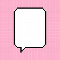 pixel rectangulaire verticale dialogue boîte sur une rose à carreaux Contexte. illustration dans le style de un 8 bits rétro jeu, manette, mignonne Cadre pour les inscriptions. vecteur