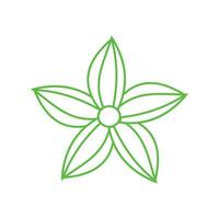 fleur symbole dans ligne style dans vert. fleur icône. floral conceptions, plante éléments, surtout fleurs pour floral et Naturel ornements vecteur