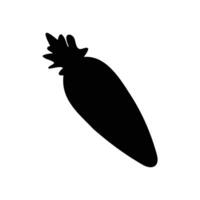 carotte légume icône plus de blanc arrière-plan, silhouette style, vecteur illustration. carotte silhouette, fruit conception élément avec vitamine une