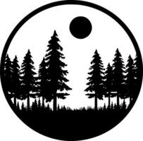 forêt, minimaliste et Facile silhouette - vecteur illustration