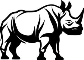 rhinocéros - noir et blanc isolé icône - vecteur illustration