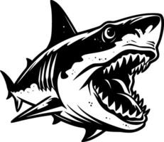 requin - noir et blanc isolé icône - vecteur illustration