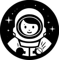 astronaute - noir et blanc isolé icône - vecteur illustration