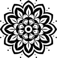 mandala - noir et blanc isolé icône - vecteur illustration