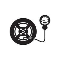 pneu pression jauge icône logo vecteur illustration conception modèle.