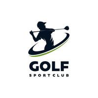 le golf logo balançoire et frappé le Balle vecteur