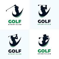 ensemble de le golf logo balançoire tirer vecteur illustration