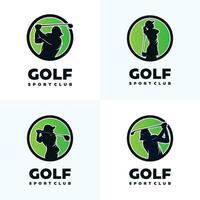 modèle de conception de logo de silhouette de sport de golf vecteur