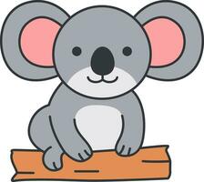 koala sur une enregistrer. mignonne dessin animé animal. vecteur illustration