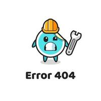 erreur 404 avec la mascotte autocollante mignonne vecteur