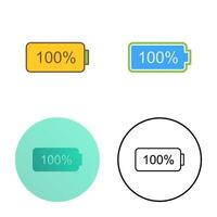 icône de vecteur de batterie pleine unique