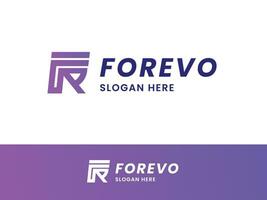 Forrévo lettre F et r logo modèle vecteur