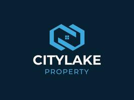 lac de la ville propriété logo pour réel biens et propriété entreprise vecteur