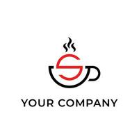 une tasse café logo modèle pour affaires vecteur