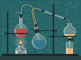 combiné structure de chimique instruments et flacons vecteur