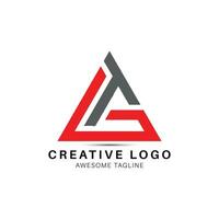 tg lettre Triangle forme logo conception icône vecteur