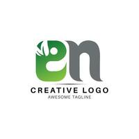 en lettre Créatif feuille forme moderne logo conception icône vecteur
