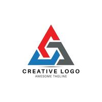 sac lettre Triangle forme Créatif logo conception icône vecteur