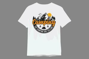 camping T-shirt conception vecteur