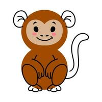 dessin animé singe animal personnage avec math forme vecteur