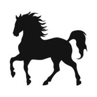 une cheval silhouette vecteur isolé sur une blanc arrière-plan, une en mouvement cheval silhouette clipart