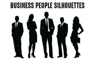 affaires gens vecteur silhouettes ensemble, entreprise Hommes et femmes silhouette paquet