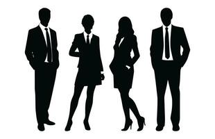 affaires gens vecteur silhouettes ensemble, entreprise Hommes et femmes silhouette paquet