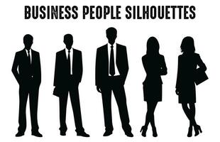 affaires gens vecteur silhouettes ensemble, entreprise Hommes et femmes silhouette paquet