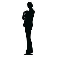 une affaires femme vecteur silhouette gratuit, une fille vecteur isolé sur une blanc arrière-plan, entreprise la personne noir vecteur