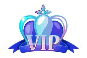 VIP badge avec couronne et ruban. vecteur conception icône