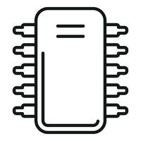 portable réparation transistor icône contour vecteur. mobile système vecteur