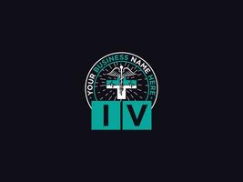 moderne iv logo icône, initiale iv médical logo lettre logo art pour vous vecteur
