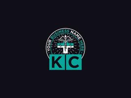 clinique kc logo lettre, minimal kc luxe médical logo pour médecins vecteur