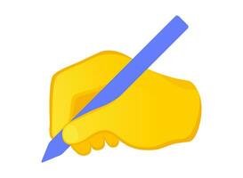 l'écriture main icône. Jaune geste emoji vecteur illustration.