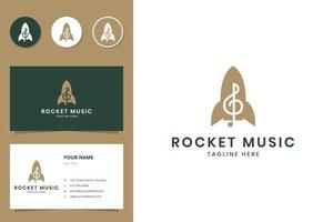 création de logo d'espace négatif de musique de fusée vecteur