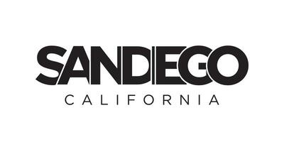 san Diego, Californie, Etats-Unis typographie slogan conception. Amérique logo avec graphique ville caractères pour impression et la toile. vecteur