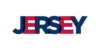 Jersey , Nouveau Jersey, Etats-Unis typographie slogan conception. Amérique logo avec graphique ville caractères pour impression et la toile. vecteur