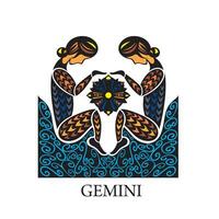 vecteur de Gémeaux horoscope signe