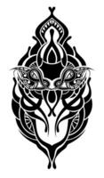 tatouage tribal forme. abstrait ethnique forme dans décoratif style. main tiré moderne élément pour typographie, tatouage, affiche, couverture. vecteur illustration