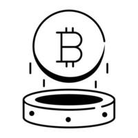 crypto-monnaie commerce linéaire icône vecteur