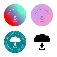 téléchargement unique à partir de l'icône de vecteur de nuage