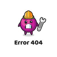 erreur 404 avec la mascotte mignonne de mangoustan vecteur